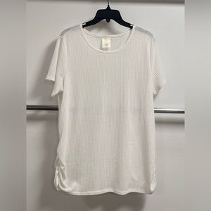 Short Sleeve Side Cinch Waffle Top Woman’s tee